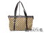 GUCCI【グッチ】 141470 トートバッグ レザー×キャンバス ブラウン系×ベージュ系 GG USED-6 【中古】a18-8686 質屋 かんてい局茜部店