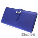 HERMES ベアンスフレ 長財布 レザー ブルー系 ブルーエレクトリック □R USED-7 A2002549 質屋 かんてい局茜部店