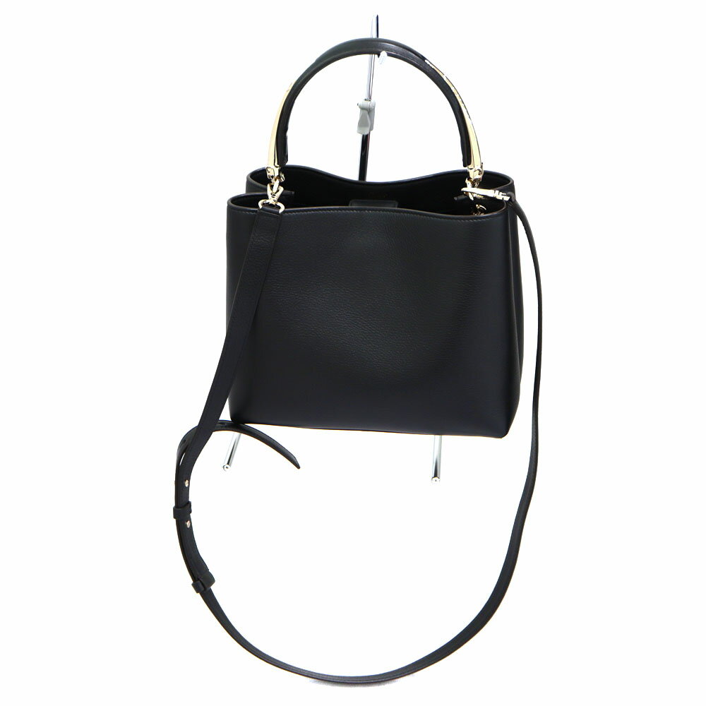 カルティエ Cartier L1002586 パンテール トップハンドルバッグ ショルダーバッグ ブラック レザー レディース【中古】