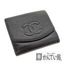 CHANEL【シャネル】 A13496 Wホック財布 キャビアスキン レザー ブラック ココマーク ミニ財布 コンパクトウォレット【中古】 USED-6 質屋 かんてい局北名古屋店 n20-5706