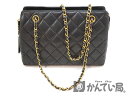 CHANEL【シャネル】チェーントートバッグ ショルダー カバン 鞄 レザー ラムスキン ブラック ゴールド金具 マトラッセ キルティング レディース【中古】 USED-6 質屋かんてい局北名古屋店 n19-4420