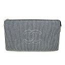 CHANEL【シャネル】A82192 クラッチバッグ セカンドバッグ 鞄 かばん キャンバス ブラック系×ホワイト系 レディース メンズ ユニセックス ココマーク【中古】USED-8 質屋かんてい局北名古屋店 n21-6698