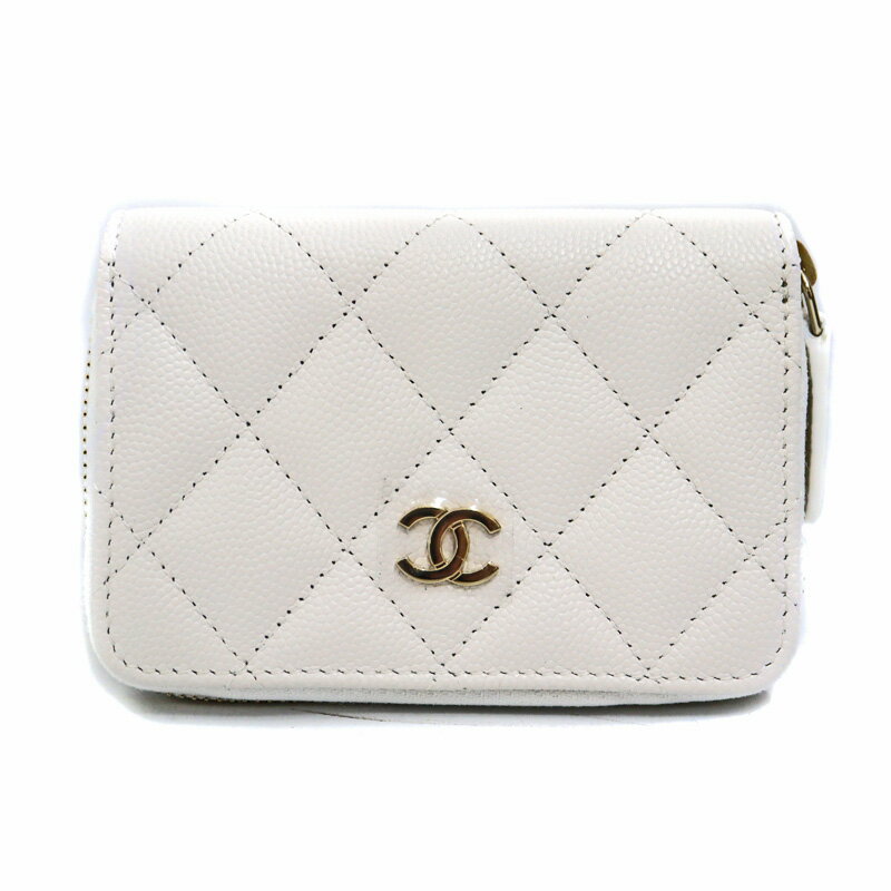 シャネル Chanel AP0216 コインケース マトラッセ ホワイト【中古】
