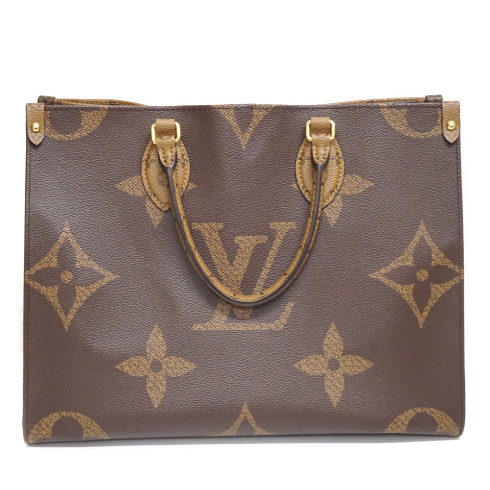 ルイヴィトン Louisvuitton M45321 オンザゴーMM 2WAY トートバッグ 鞄 モノグラムジャイアント ブラウン ユニセックス メンズ レディース【中古】