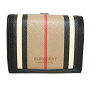 BURBERRY【バーバリー】80296191 二つ折り財布 コンパクトウォレット レザー ブラウン系 ブラック系 サイフ【中古】USED-7 質屋かんてい局北名古屋店 n20-7432