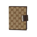 GUCCI【グッチ】アドレス帳 115240・0416 GG キャンバス×レザー ベージュ系×ブラウン系 総柄 GG 6穴式 メンズ レディース【中古】USED-8 質屋 かんてい局 小牧店 c21-1913