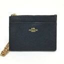 COACH【コーチ】カード コインケース 76539 レザー ネイビー ゴールド金具【中古品/USED-AB】質屋 かんてい局那覇店 n3102468927300012