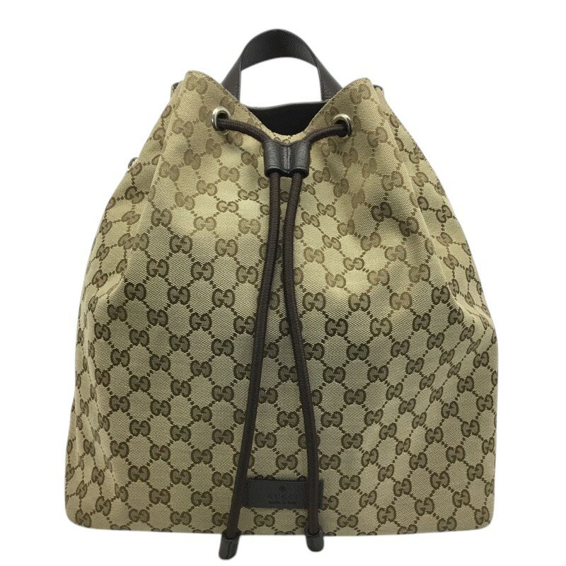 GUCCI【グッチ】GGバックパック　リュックサック　449175　GGキャンバス　ベージュブラウン系　男女兼用【中古品/USED-AB】質屋　かんてい局那覇店　n3100769939900001