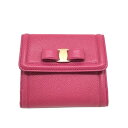 Salvatore Ferragamo フェラガモ 22C911 二つ折り財布 レザー×ピンク レディース k3101984927400001 かんてい局コザ山内店