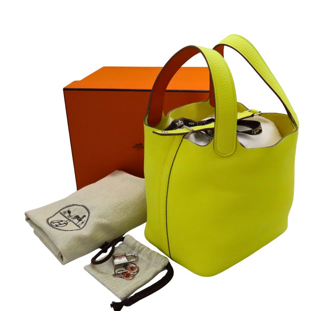 【中古】Hermes エルメス ピコタン ロック PM エクラ 18 リモンチェッロ オレンジミニアン イエロー系 オレンジ系 トリヨンクレマンス スイフト シルバー金具 限定カラー HERMES レディース A2503640 【無料ギフトラッピング承ります】