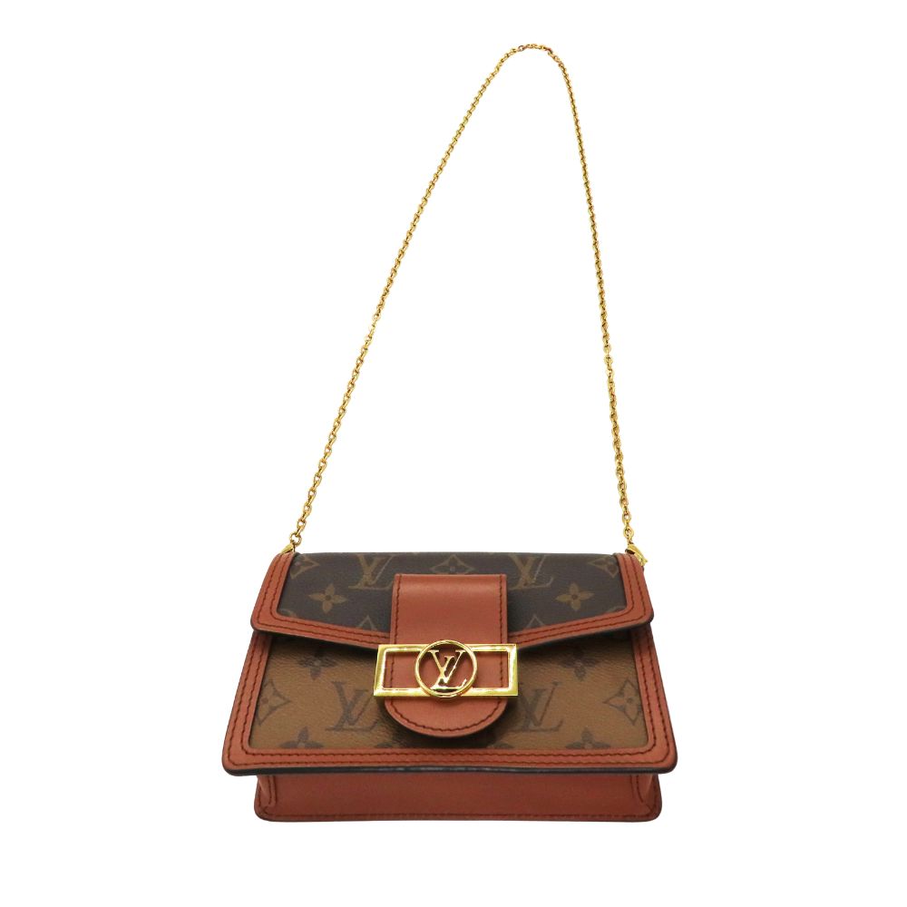 【中古】LOUIS VUITTON ルイヴィトン M68746 モノグラム リバース ポルトフォイユ ドーフィーヌ ショルダーバッグ クラッチバッグ チェーンショルダー レディース 小さめ ミニバッグ 斜め掛け A2502466【無料ギフトラッピング承ります】