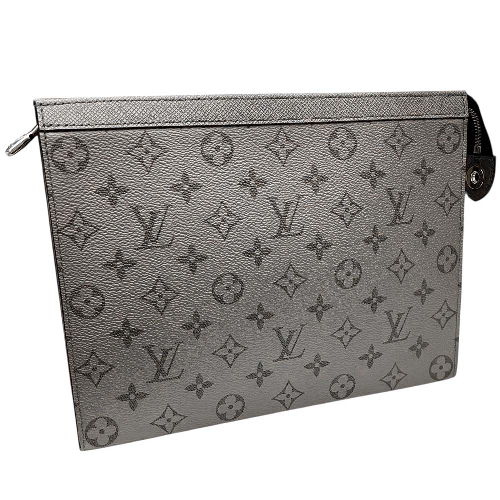 ［泉店］【ほぼ未使用】 ルイヴィトン M30840 ポシェットヴォワヤージュ グレー クラッチバッグ セカンドバッグ【中古】