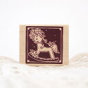 はな16 ラバースタンプ お花の木馬(ベタ) 縦36mm×横36mm (0050C-4048)