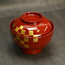 お椀 汁椀 雑煮椀 金市松 単品 550cc 木製 椀 雑煮 おしゃれ かわいい みそ汁 味噌汁 しるわん 汁椀 漆器 和風 和 和食器 業務用 家庭用 食器 うるし 漆 お雑煮 お正月 迎春