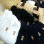 抗菌防臭　UV加工　リブ編みハイソックス5足セット　スクールソックス　くまの刺繍 黒、白、紺　10000151　g014