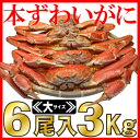 【送料無料】訳ありズワイガニ食べ放題6尾入り3キロセット福袋！足折れなどのわけありだから激安！カニ鍋にしてもOK！【楽ギフ_のし宛書】【楽ギ...