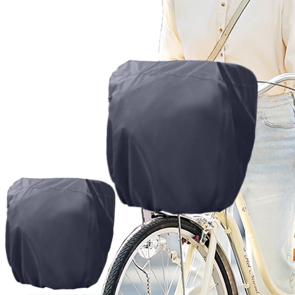 自転車カゴカバー 防水 前後兼用 バスケットカバー 自転車 かごカバー かぶせるだけの簡単装着 ブラック ひったくり