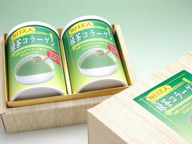 ランキング1位！雑誌Sweetで紹介されました♪緑茶コラーゲン2本入りギフトセット【マラソン201207_食品】【RCPmara1207】