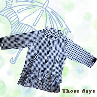 【レビューを書いて300円キャッシュバック】 Those days 子供用 rain coat K-RP-100GC　100GC ブラック　ギンガムチェック 子供用 レインコート　ゾーズデイズ