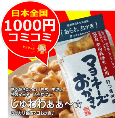 【1,000円ポッキリ】みんな大好き♪マヨおかき等、送料無料1,000円コミコミ【マヨ・ガリ・胡椒】【新潟 加藤製菓】【送料無料】【RCPmara1207】