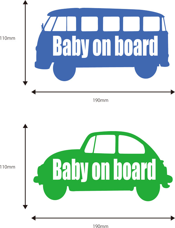 Baby　on　board　（Baby　in　car） バス・車　レビューを書いてメール便送料無料 　車　ステッカー　カッティング