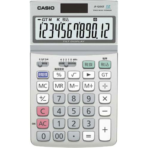 カシオ 電卓　エコジャスト型　JF−120GT−N【あす楽対応_関東】関連ワード【CASIO】★送料無料★カシオ/電卓/エコジャスト型/JF−120GT−NCASIO