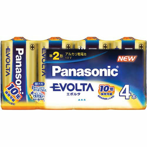 パナソニック 乾電池　アルカリ　エボルタ　単2　4本入関連ワード【Panasonic】