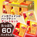 【1バッグあたり26.3円】LIPTON リプトン　ハーブティーアソートセット　60P関連ワード【紅茶、セット、詰め合わせ、シナモンアップルハーブ、レモンハーブ、オレンジハーブ】