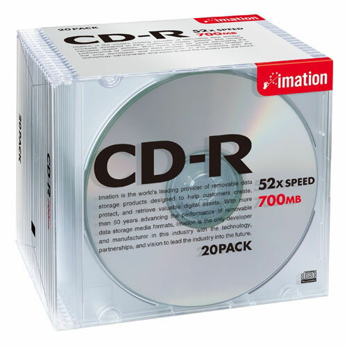 【1枚あたり42円】imation イメーション CD-R PCデータ用700MB1-52倍速 CDR80BSBX20P 20枚　1パック【取寄商品】関連ワード【記録用メディア】