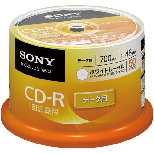 【1枚あたり31.6円】ソニー CD−R　ワイドプリンタブル　50枚SP関連ワード【SONY、記録用メディア】