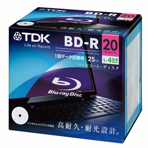 【1枚あたり114円】TDK BD-R データ用 インクジェットプリンタ対応 130分1-4倍速 BRD25PWB20A 20枚　1パック【取寄商品】関連ワード【ティーディーケー、ティーディーケイ、Blu-ray、記録用メディア、ブルーレイディスク、Disk】