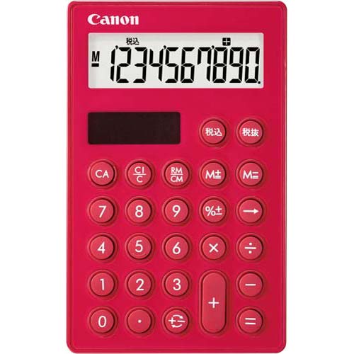 キヤノン 電卓　手帳型　カラー　LS−SmartMINI　赤...:kaumall:10158609
