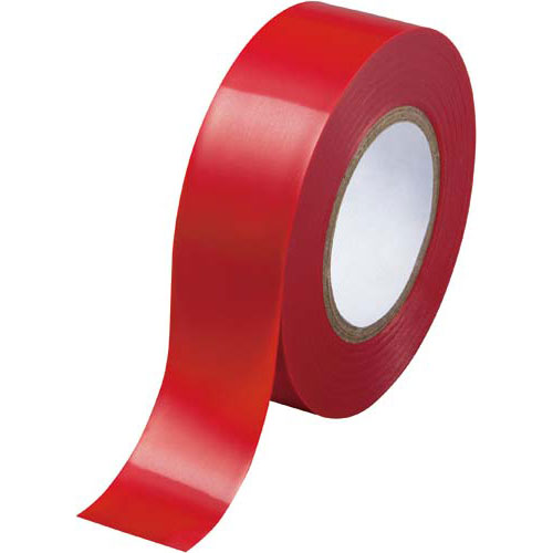 カウネット ビニールテープ 赤 19mm×10m 10巻 | 梱包 梱包資材 テープ 引っ…...:kaumall:10219363