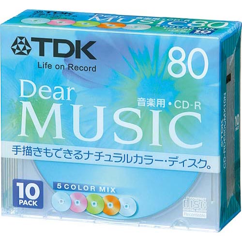 TDK 音楽用CD−R　80分　カラーミックス　10枚P...:kaumall:10059408