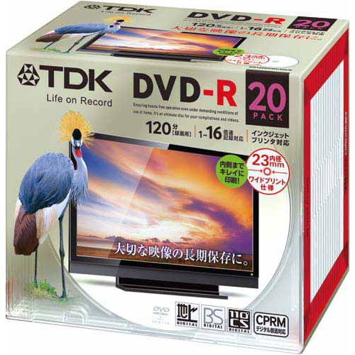 TDK DVD−R　録画用CPRM　16倍速　20枚P...:kaumall:10248548