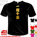 河内國製作所 「一攫千金Tシャツ」全5色。四文字熟語漢字おもしろTシャツ 文字T-shirt おもしろてぃーしゃつ 半袖ドライTシャツ メール便は送料無料