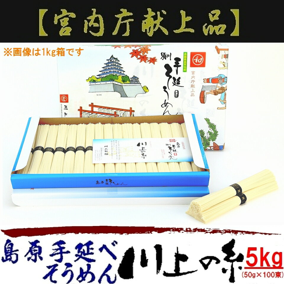 【献上品】島原手延べそうめん川上の糸5kg（50人前）《島原そうめん/島原手延そうめん/手延麺//島原素麺/お中元》