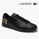 ラコステ レザースニーカー メンズ CARNABY EVO 120 5 ブラック/ゴールド 黒/金 lacoste SM00860 1V7 カーナビー ビッグロゴ 送料無料