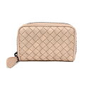 【中古】ボッテガヴェネタ イントレチャート ラウンドファスナー レザー コインケース 114075 ピンク Bottega Veneta