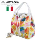 ショッピングモード レディースバッグ イタリア製 牛革 2WAYハンドバッグ ARCADIA アルカディア Art.2784 GIALLO BIANCO イエローホワイト