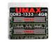 【4GB(2GB×2)】 UMAX デスクトップ用 DDR3 1333Mhz DIMM 240pin PC3-10600 Cetus DCDDR3-4GB-1333 