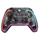 ゲーミングコントローラー BIGBIG WON RAINBOW USB接続 PC/Switch/PS4/PS5対応 AURORA RGB 3.5mmステレオミニプラグ搭載 透明なデザイン RAINBOW ◆宅