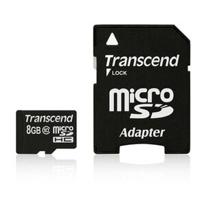 【8GB】トランセンド 信頼の永久保証 SDカード変換アダプタ付 microSDHCカード class10 TS8GUSDHC10 