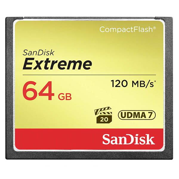  y64GBz SanDisk/TfBXN RpNgtbV Extreme őR:120MB/s W:80MB/s UDMA7Ή COe[ SDCFXSB-064G-G46 