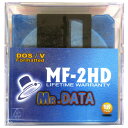 フロッピーディスク MR.DATA 3.5インチ 2HD Windows DOS/Vフォーマット済 10枚入 カラーミックス MF-2HDDOS/VMIX10P ◆宅