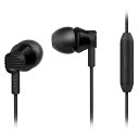 ◇ 【音楽と通話を簡単に切り替える内蔵マイク搭載】 PHILIPS フィリップス カナル型イヤホン マイク付 ブラック SHE3805BK ◆メ