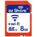 ◇ 【8GB】 ezShare Wi-Fi機能搭載SDHCカード Class10 Android/ iOS両対応 海外リテール Wi-FiSD-8G ◆メ