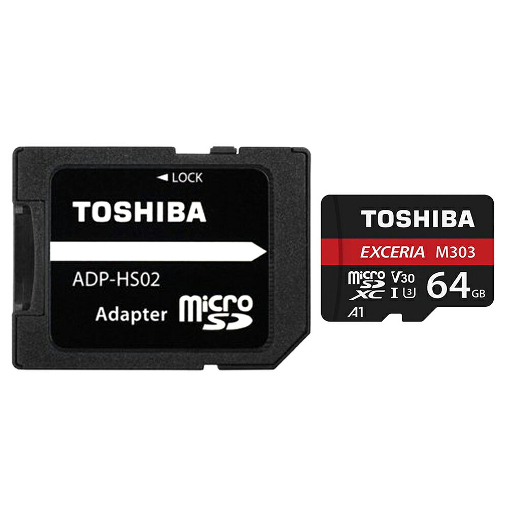 64GB microSDXCJ[h }CNSD TOSHIBA  EXCERIA M303 CLASS10 UHS-I U3 A1 R:98MB/s W:65MB/s SDA_v^t COe[ THN-M303R0640A2 