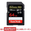 64GB SDXCカード 標準サイズSD SanDisk サンディスク Extreme Pro UHS-I U3 V30 4K R:170MB/s W:90MB/s 海外リテール SDSDXXY-064G-GN4..