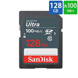 SDカード SD <strong>128GB</strong> SDXC SanDisk サンディスク Ultra UHS-I U1 R___100MB/s 海外リテール SDSDUNR-128G-GN3IN ◆メ